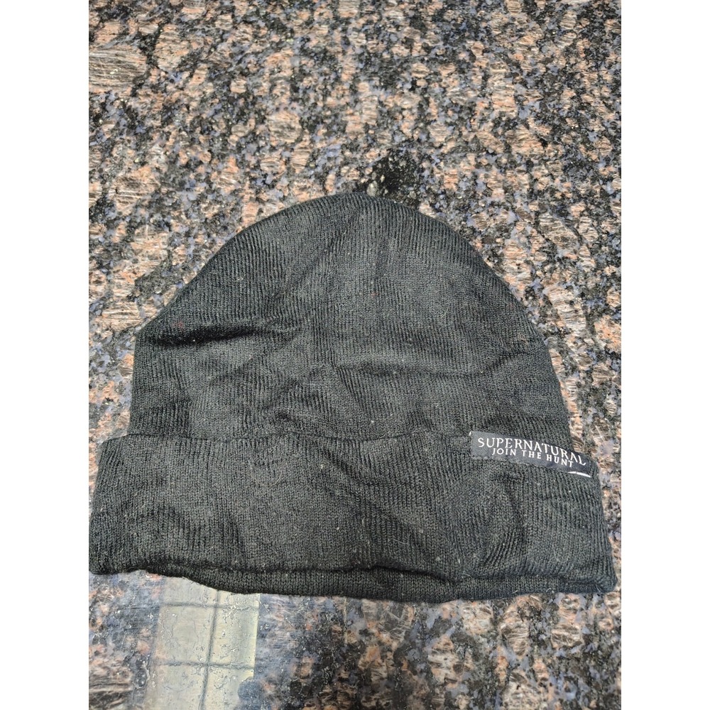 Supernatural Give 'Em Hell Black Beanie Hat Demon Trap Graphic - Picture 2 of 2